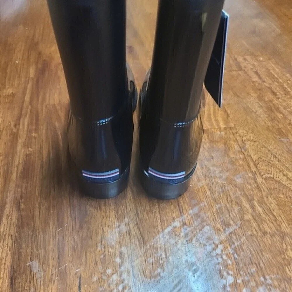 Tommy Hilfiger Khristie Rain Boots Black Sz 9